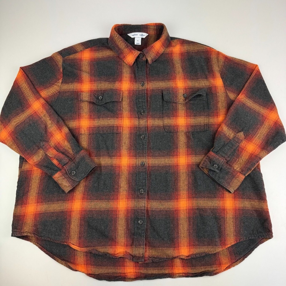 Old Navy Womens Size XL The Boyfriend Shirt Taylor Swift Evermore Plaid Flannel